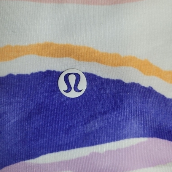 Lululemon True Self Crop Bleacher Stripe White Iris Flower high-rise luon 21"  6 - Picture 11 of 14